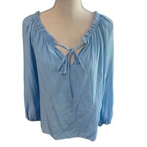 Alice & Trixie by Angela George blue silk‎ blouse NWT